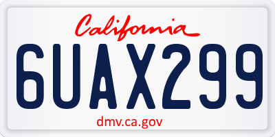 CA license plate 6UAX299