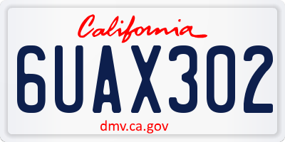 CA license plate 6UAX302