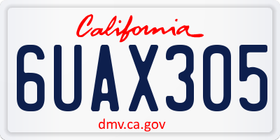 CA license plate 6UAX305