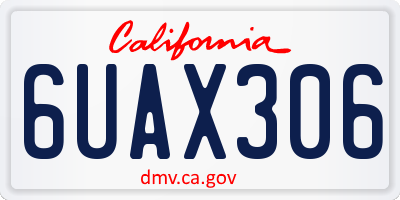 CA license plate 6UAX306