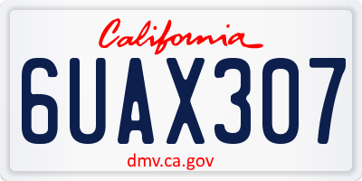 CA license plate 6UAX307