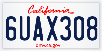 CA license plate 6UAX308