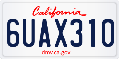 CA license plate 6UAX310