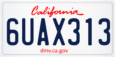 CA license plate 6UAX313