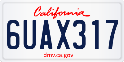 CA license plate 6UAX317