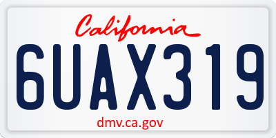 CA license plate 6UAX319