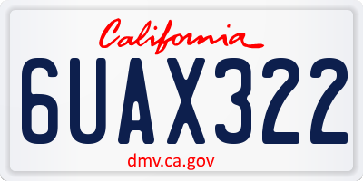 CA license plate 6UAX322