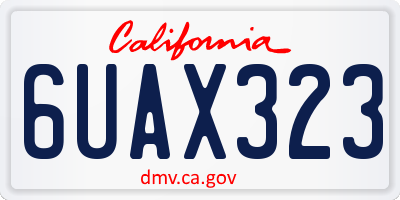 CA license plate 6UAX323