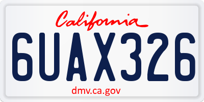 CA license plate 6UAX326