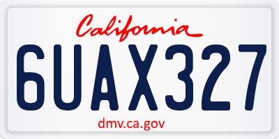 CA license plate 6UAX327