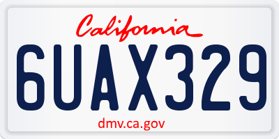 CA license plate 6UAX329