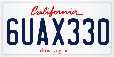 CA license plate 6UAX330