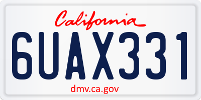CA license plate 6UAX331