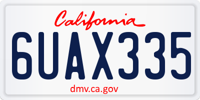 CA license plate 6UAX335