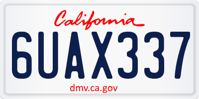 CA license plate 6UAX337