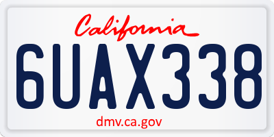 CA license plate 6UAX338
