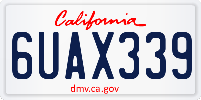 CA license plate 6UAX339