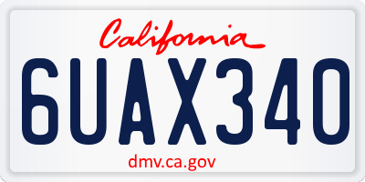 CA license plate 6UAX340