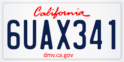 CA license plate 6UAX341