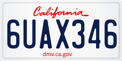CA license plate 6UAX346