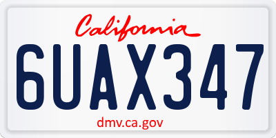 CA license plate 6UAX347