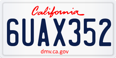 CA license plate 6UAX352