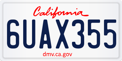 CA license plate 6UAX355