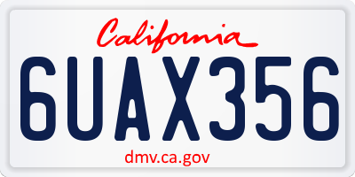 CA license plate 6UAX356