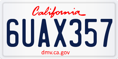 CA license plate 6UAX357