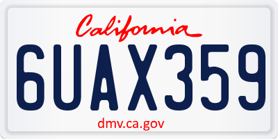 CA license plate 6UAX359