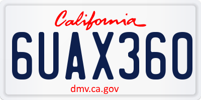 CA license plate 6UAX360