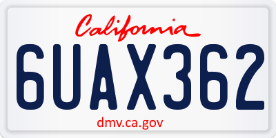 CA license plate 6UAX362