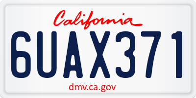CA license plate 6UAX371