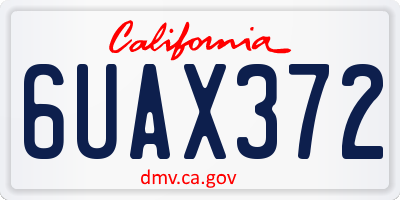 CA license plate 6UAX372