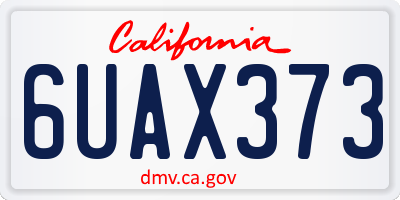 CA license plate 6UAX373