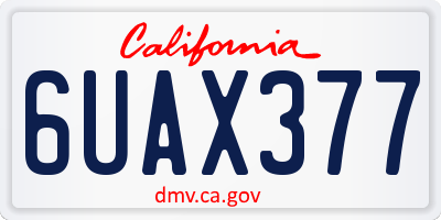 CA license plate 6UAX377