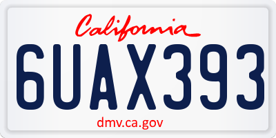 CA license plate 6UAX393