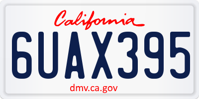 CA license plate 6UAX395