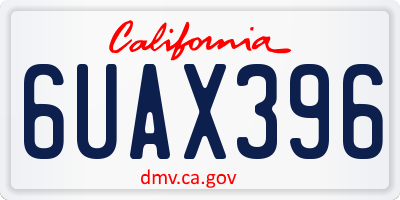 CA license plate 6UAX396