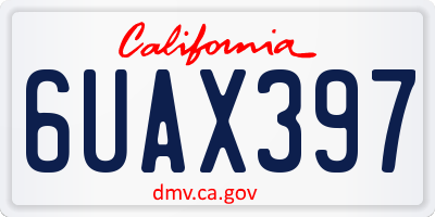CA license plate 6UAX397