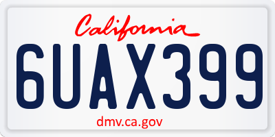 CA license plate 6UAX399