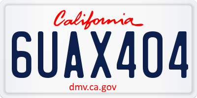 CA license plate 6UAX404