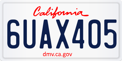 CA license plate 6UAX405