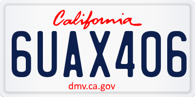 CA license plate 6UAX406