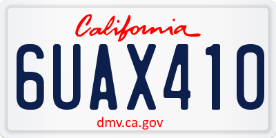 CA license plate 6UAX410