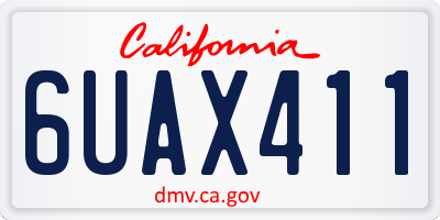 CA license plate 6UAX411