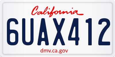 CA license plate 6UAX412