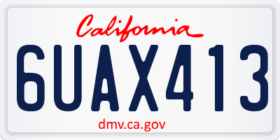 CA license plate 6UAX413
