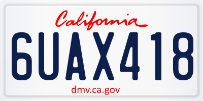 CA license plate 6UAX418