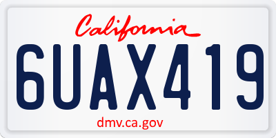 CA license plate 6UAX419